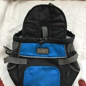 Outward Hound Black and Blue backpack dog carrier